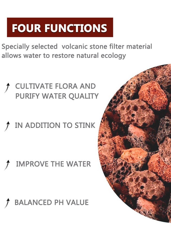 هوتو حجر بركاني حمام سباحة أحمر أسفل خزان الأسماك أسفل وعاء زهرة حجر خام طبيعي جسيمات حجر بركاني منظر طبيعي بيئي (حوالي 1 رطل) - Image 2