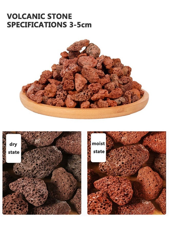 هوتو حجر بركاني حمام سباحة أحمر أسفل خزان الأسماك أسفل وعاء زهرة حجر خام طبيعي جسيمات حجر بركاني منظر طبيعي بيئي (حوالي 1 رطل) - Image 5