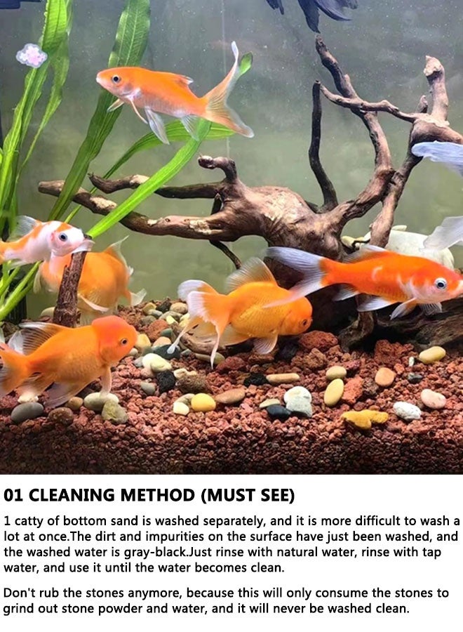 هوتو حجر بركاني حمام سباحة أحمر أسفل خزان الأسماك أسفل وعاء زهرة حجر خام طبيعي جسيمات حجر بركاني منظر طبيعي بيئي (حوالي 1 رطل) - Image 3