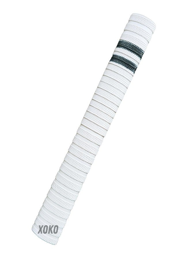 xoko Premium White Cricket Bat Grip with Black Line | Ultra Tacky Rubber Handle Grip for Better Control and Comfort - Pack of 1 - Image 1