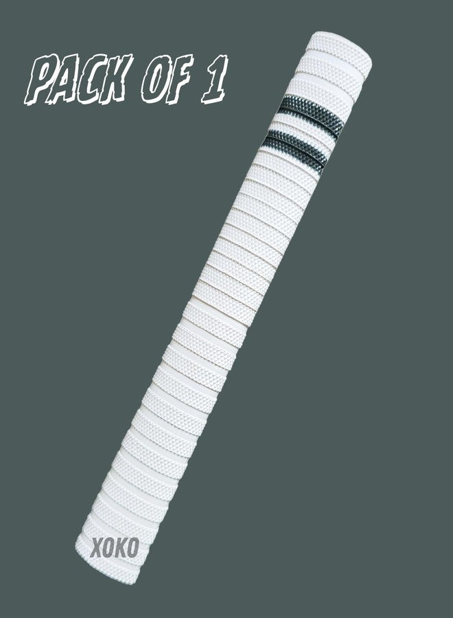 xoko Premium White Cricket Bat Grip with Black Line | Ultra Tacky Rubber Handle Grip for Better Control and Comfort - Pack of 1 - Image 3