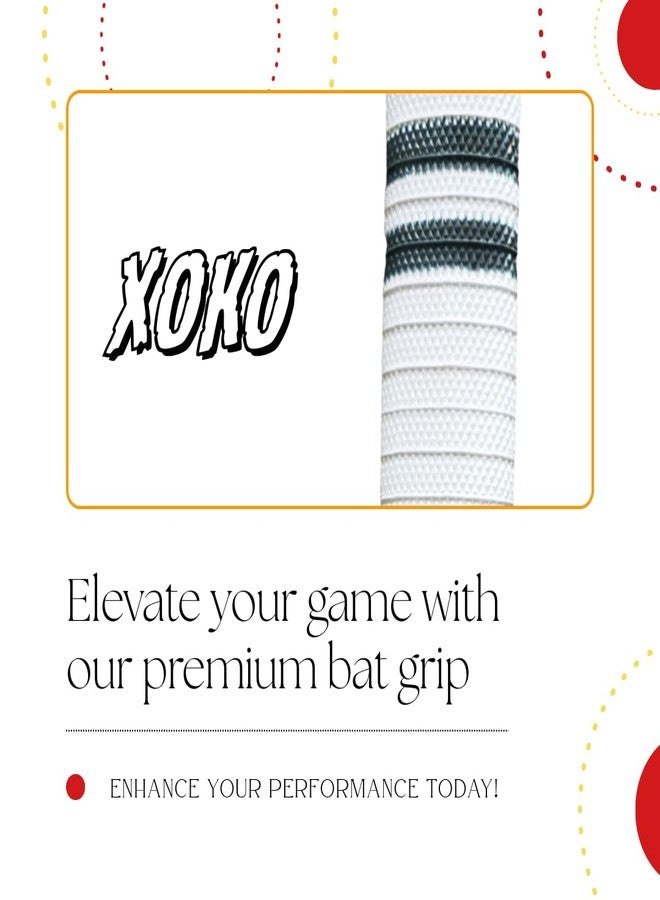 xoko Premium White Cricket Bat Grip with Black Line | Ultra Tacky Rubber Handle Grip for Better Control and Comfort - Pack of 1 - Image 2