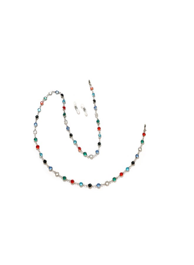 سلاسل نظارات ملونة مزينة بالخرز حبل نظارات شمسية حزام نظارات شمسية حزام نظارات شمسية سلسلة مزينة بالخرز الكريستالي للنساء والفتيات - Image 3