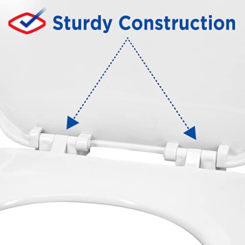 Clorox Round Beveled Plastic Toilet Seat with EasyOff Hinges WiggleFree Design - Image 3