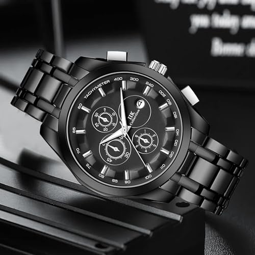 IIK COLLECTION Watch for Man Stainless Steel Chain|Long Battery Life with Long Lasting Polish Water Resistance| Trendy Design| Push Button Lock Durable Watch for Boys - Image 3