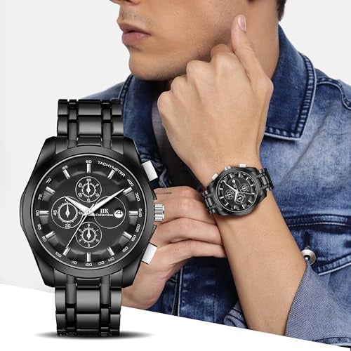IIK COLLECTION Watch for Man Stainless Steel Chain|Long Battery Life with Long Lasting Polish Water Resistance| Trendy Design| Push Button Lock Durable Watch for Boys - Image 2