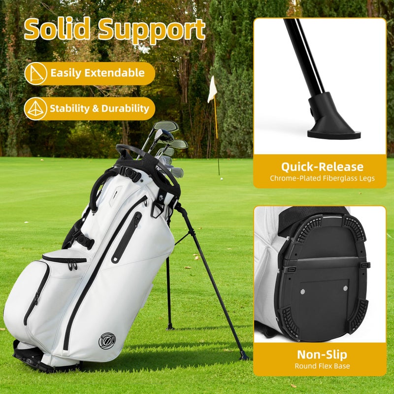Shopsource 14 Way Golf Stand Bag, Lightweight Golf Bag with Stand for Men Women, Standing Golf Club Bags with Padded Ergonomic Double Strap, Full Length Dividers, Multiple Pockets, Rain Hood - Image 2
