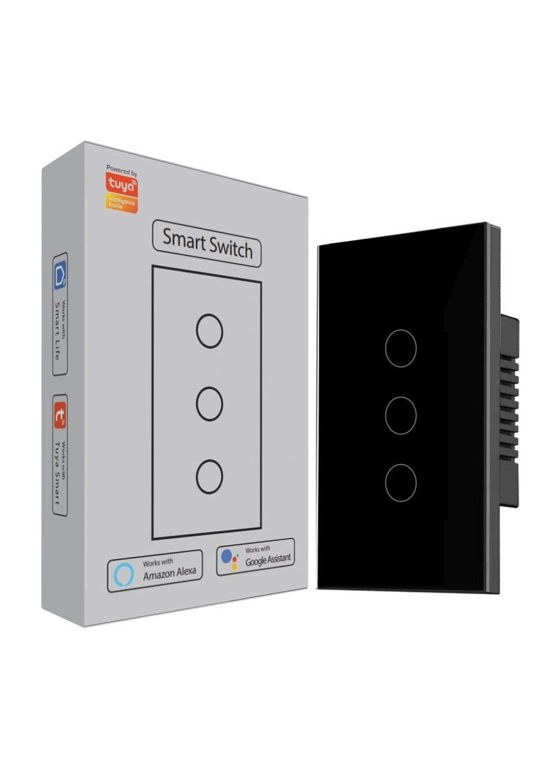 Tuya Smart Zigbee 3 Gang Light Touch Switch Works with Amazon Alexa and Google Home