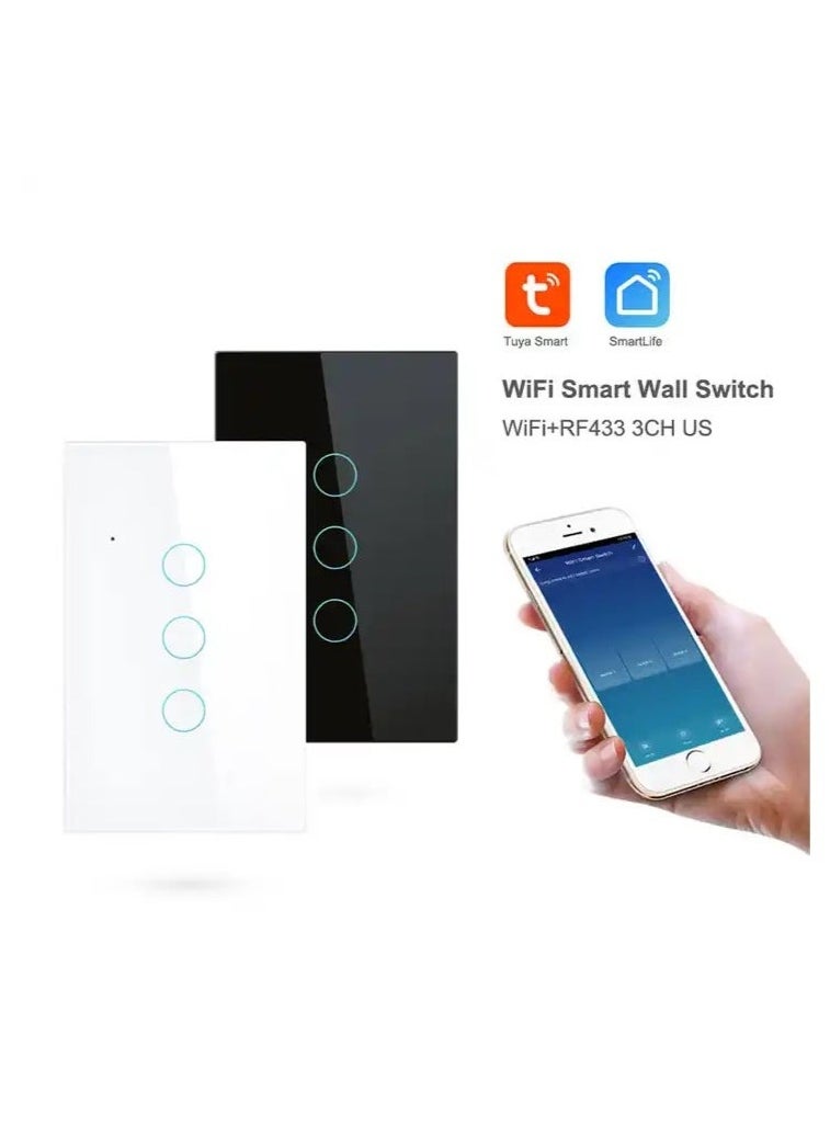 Tuya Smart Zigbee 3 Gang Light Touch Switch Works with Amazon Alexa and Google Home