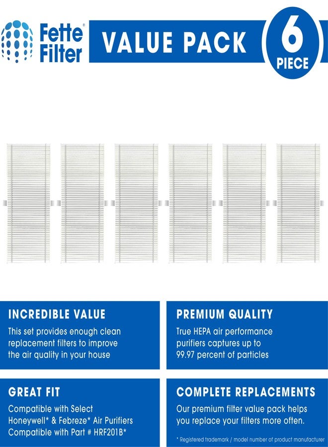 فيتي فلتر فلتر فيت - فلتر بديل متوافق مع فلتر هانيويل هيباكلين يو HRF201B وفلتر فيبريز FRF102B لأجهزة HHT270 وHHT290 وفيبريز FHT170 وFHT180 وFHT190 - عبوة من 6 قطع - Image 2