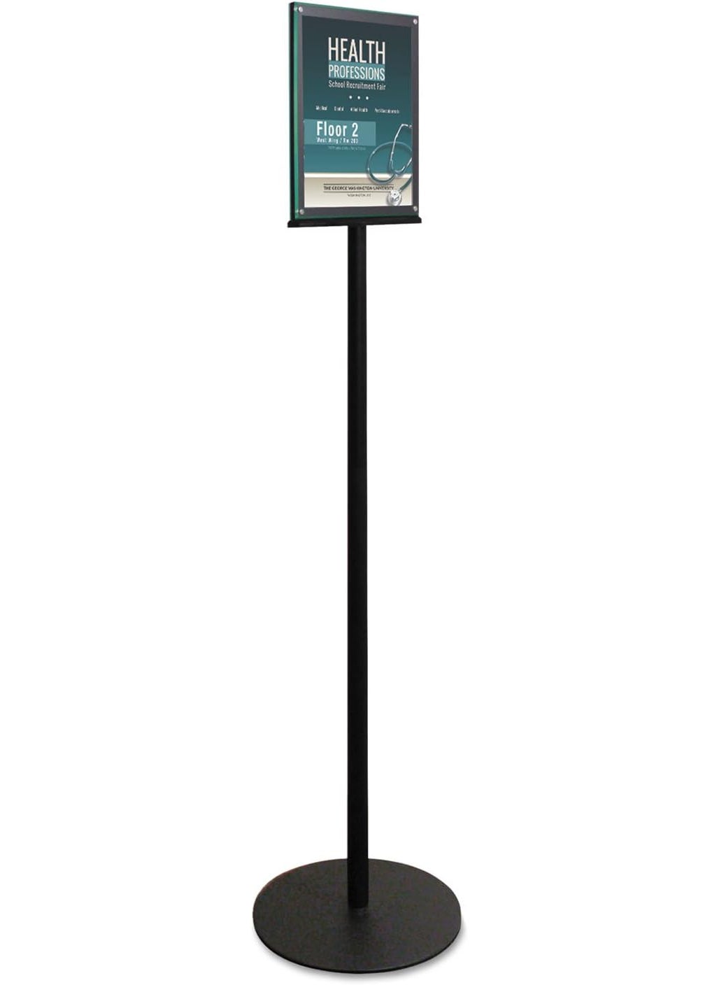 Deflecto deflecto DoubleSided Magnetic Sign Display 85 x 11 Insert 56 Tall ClearBlack  - Image 2