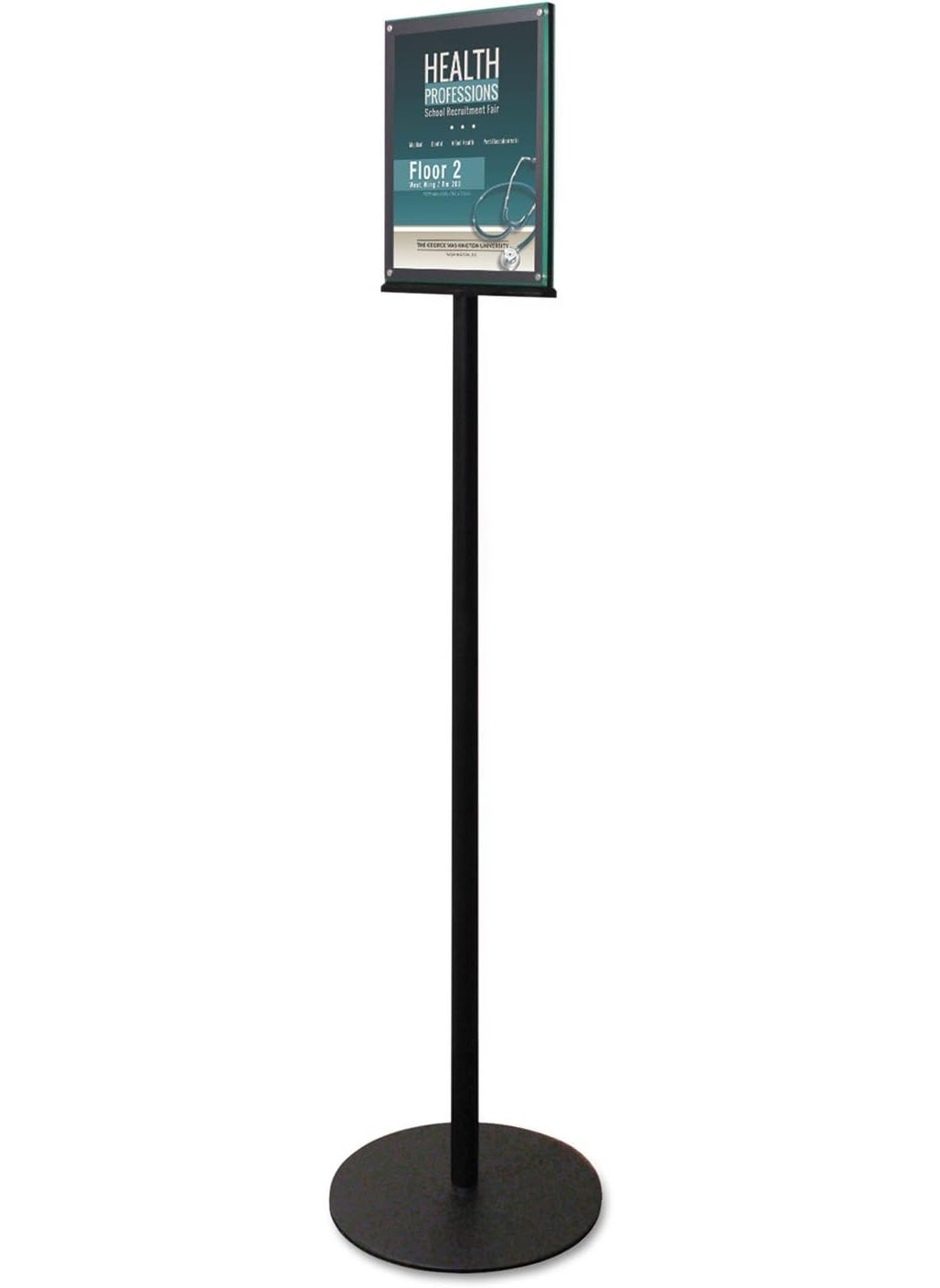Deflecto deflecto DoubleSided Magnetic Sign Display 85 x 11 Insert 56 Tall ClearBlack  - Image 1