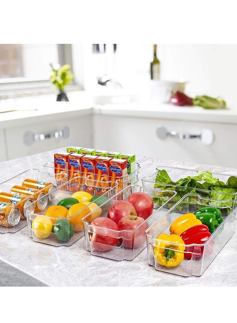 TYCOM Refrigerator Organizer Bins, Kitchen Organization and Storage Fridge Organizers and Storage, Clear Stackable Pantry Food Storage Bins, Fridge, Cabinet, (Small 4P) - Image 5