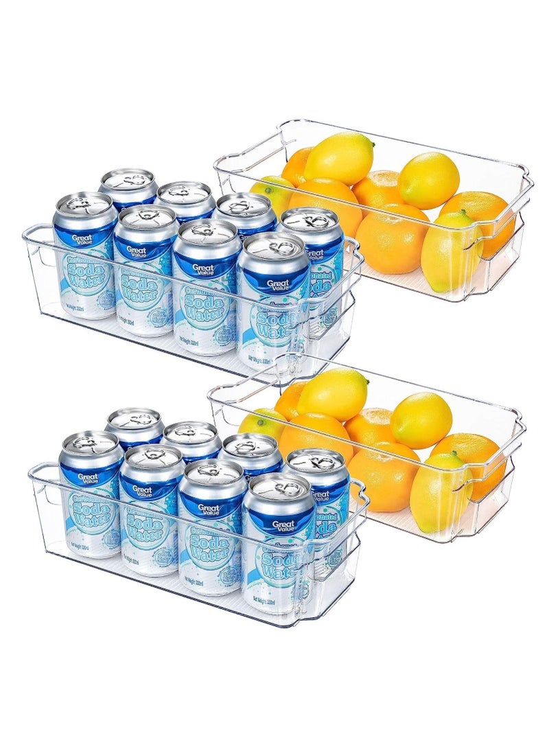 TYCOM Refrigerator Organizer Bins, Kitchen Organization and Storage Fridge Organizers and Storage, Clear Stackable Pantry Food Storage Bins, Fridge, Cabinet, (Small 4P) - Image 1