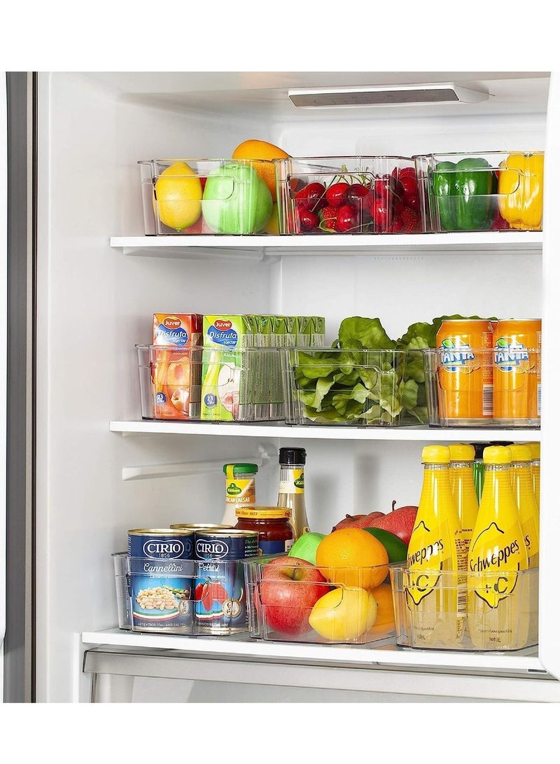 TYCOM Refrigerator Organizer Bins, Kitchen Organization and Storage Fridge Organizers and Storage, Clear Stackable Pantry Food Storage Bins, Fridge, Cabinet, (Small 4P) - Image 4