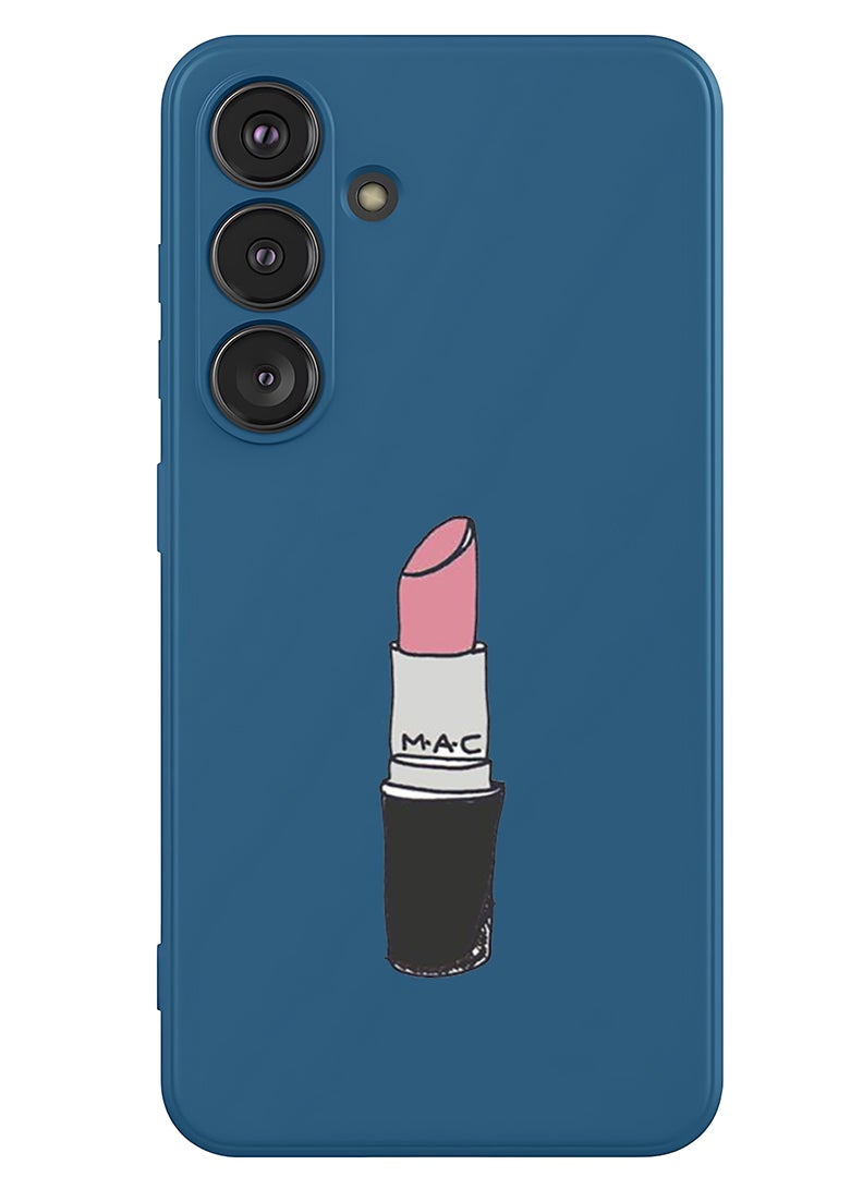 Theodor Protective Slim Fit Case Liquid Silicone Cover with Full Body Protection Anti-Scratch Shockproof Case For Samsung Galaxy S25 (Blue) - Lipstick - Image 1