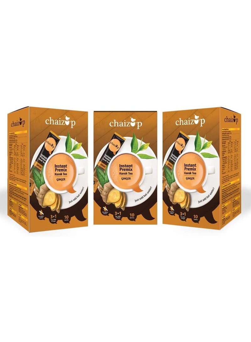 Chaizup Instant Premix Ginger 3-in-1 Tea – 10 Sachets (200g Pack) - Image 2