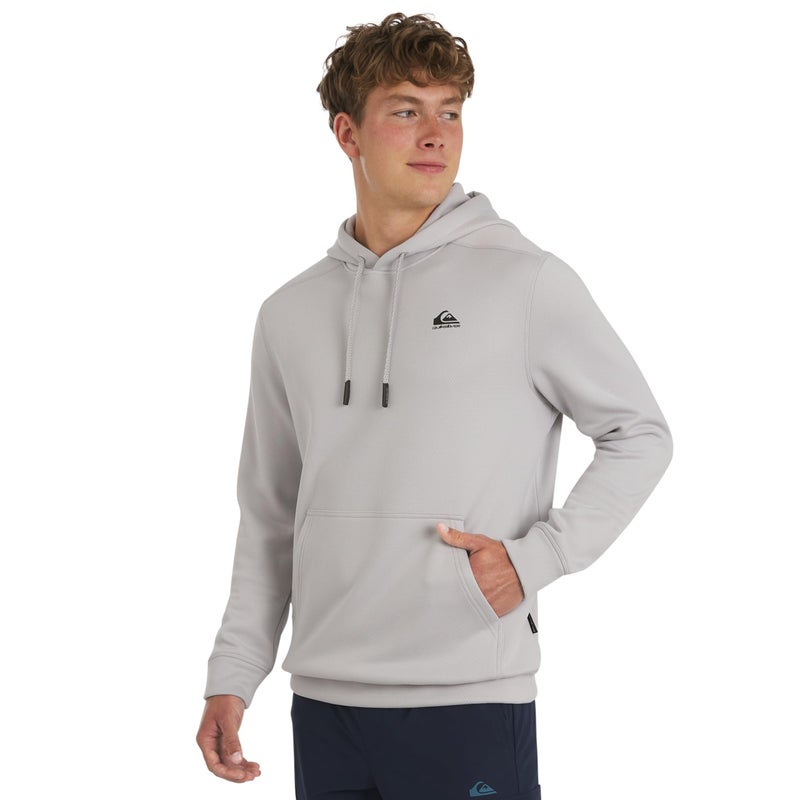 Quiksilver Men's Regular Fit Active Performance Heavyweight Jacquard Mesh and Polar Fleece Pullover Hoodie, Micro Chip, Small - Image 1