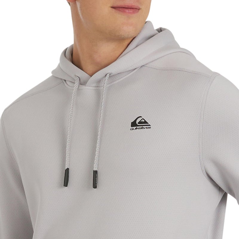 Quiksilver Men's Regular Fit Active Performance Heavyweight Jacquard Mesh and Polar Fleece Pullover Hoodie, Micro Chip, Small - Image 2