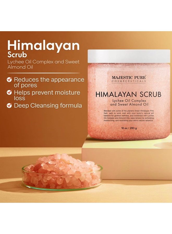 Majestic Pure Himalayan Salt Body Scrub with Lychee Oil, Exfoliating Salt Scrub to Exfoliate & Moisturize Skin, Deep Cleansing - 10 oz  - Image 4