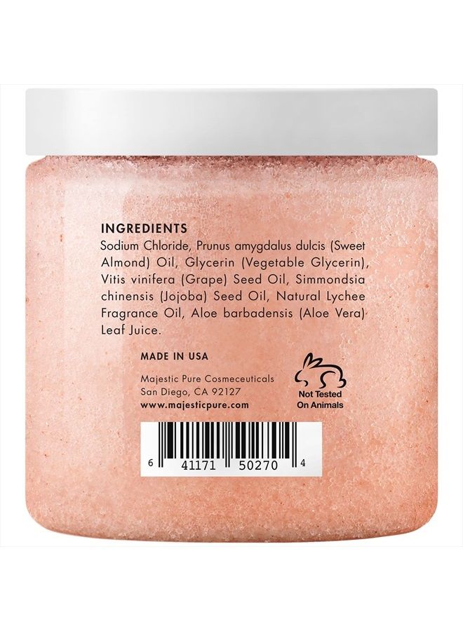 Majestic Pure Himalayan Salt Body Scrub with Lychee Oil, Exfoliating Salt Scrub to Exfoliate & Moisturize Skin, Deep Cleansing - 10 oz  - Image 3