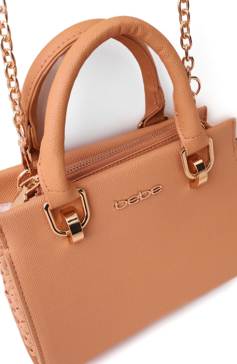 bebe Small Structured Top-Handle Satchel Bag - Image 5