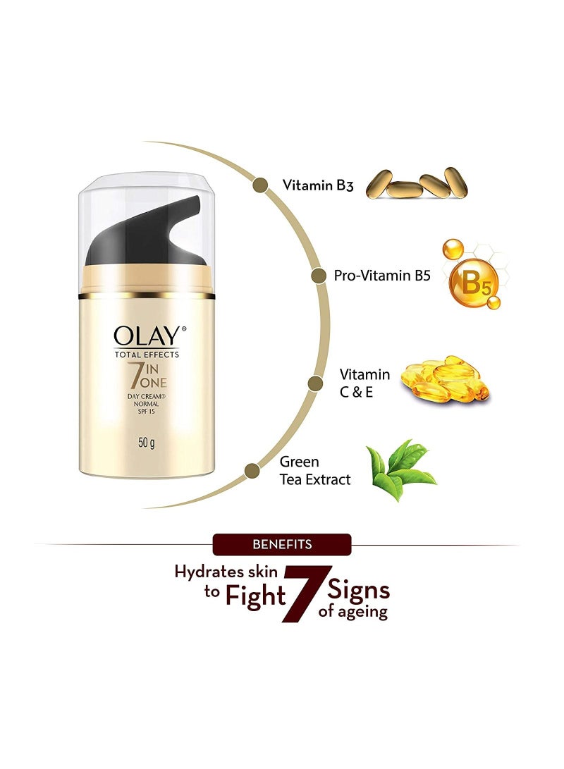 أولاي توتال إفكتس كريم النهار 7 في 1 عادي بعامل حماية من الشمس 15 سعة 50 جم - Image 2