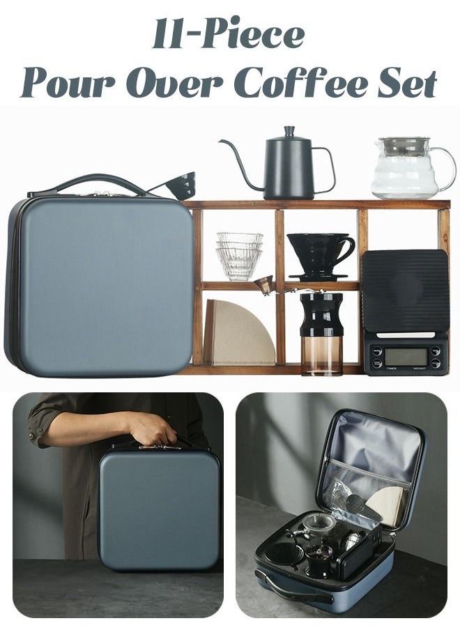 11-Piece - Pour Over Coffee Maker Set - Portable Travel Coffee - Hand Drip Coffee 