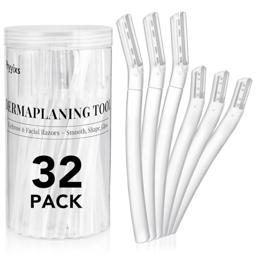 Phyyixs 32Pack Face Razors for Women Dermaplane Eyebrow Razor Set 24 Long 8 Short Precision Blades for Peach Fuzz Removal Gentle Exfoliation Ideal for Stocking Stuffers Clear - Image 1