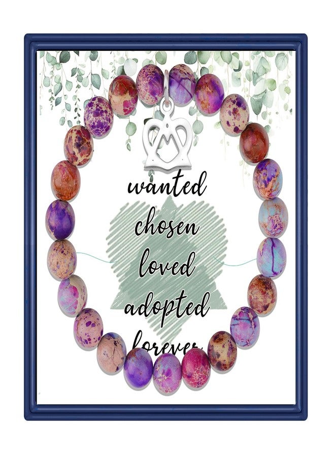 Fullrainbow Adoption Symbol Charm Bracelet - Adoption Day Gifts & Party Decorations (Purple-Red) - Image 1