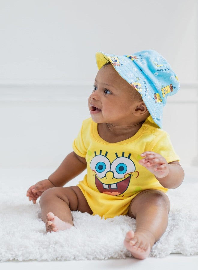SpongeBob SquarePants Newborn Baby Boys Romper and Hat Yellow/Blue 6-9 Months - Image 4
