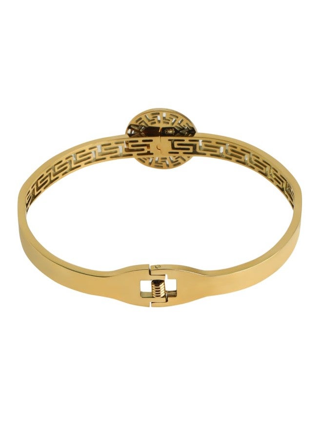 STYOLLO Stylish Golden Anti Tarnish Bracelet Kada For Women & Girls with American Diamonds | Premium Anti Tarnish Bangles Bracelet Jewellery | Gift, Couples, Girlfriend, Women-ANT-Gold-5-TreeMaze - Image 2