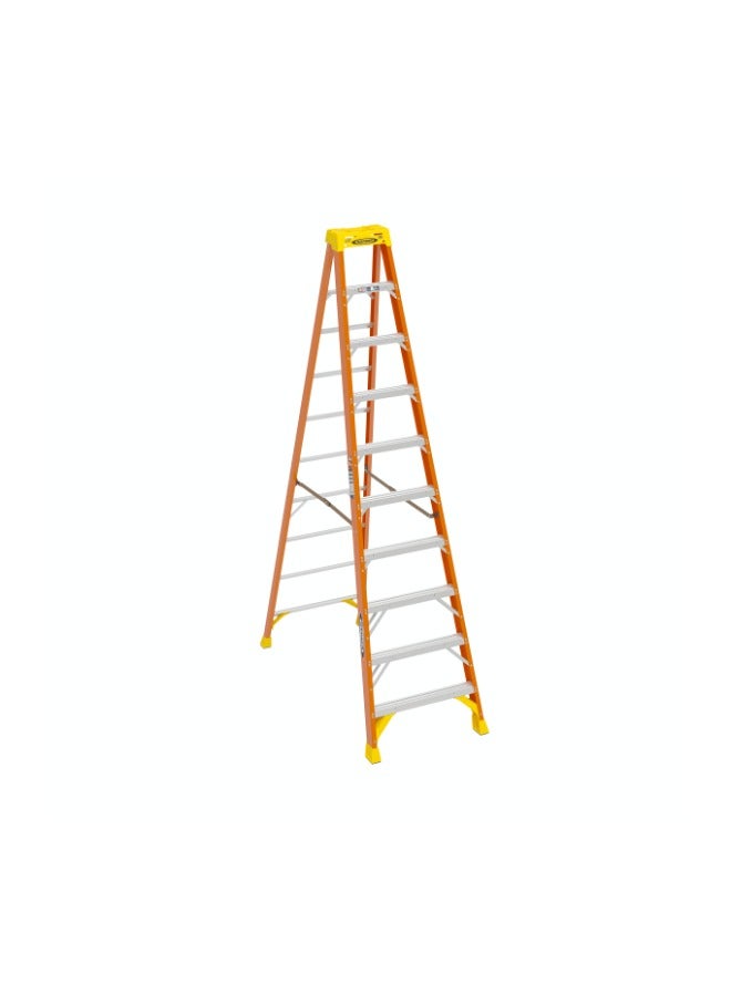 Werner 10ft fiberglass ladder 6210 type a single -ladder orange Color One pc - Image 1
