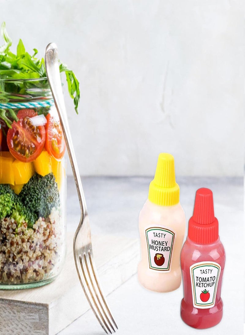GGOOT Mini Sauce Bottle,Refillable Ketchup Honey Salad Containers Bottles - Bento Box Soy Sauce Dispenser Bottle for Ketchup Syrup Oil Outdoor Barbecue - Image 3