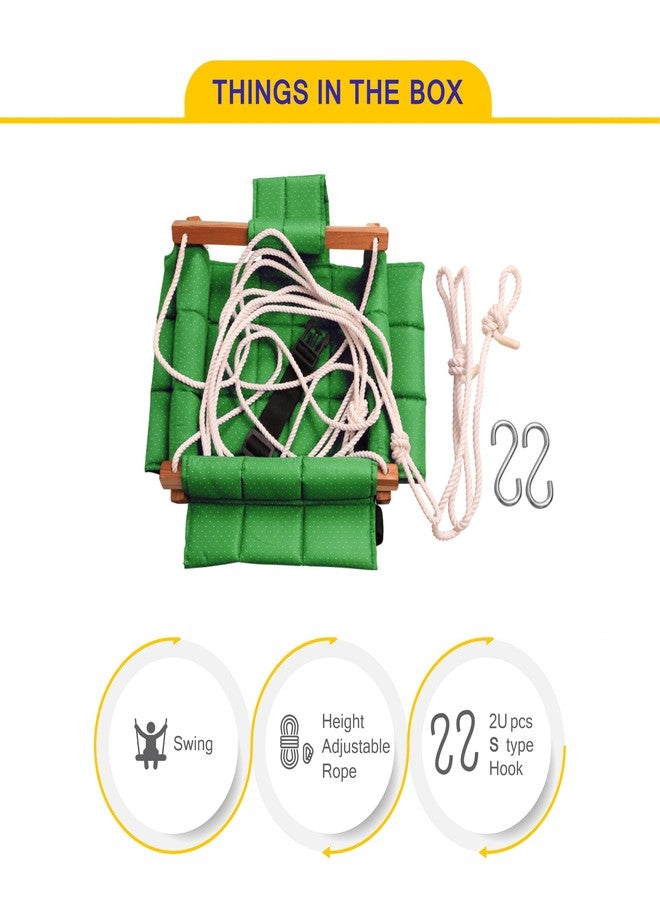 Ashish Baby Jhula/Swing for Kids/Indoor/Outdoor Baby Swing/Baby Garden Swing/Baby Hanging Swing/Baby Cloth Cradle/Swing for Baby and Toddler 8-36 Months (Green) - Image 5