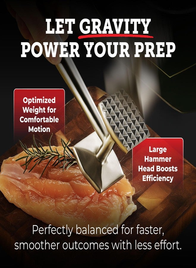 Lightyear Meat Hammer 304 Stainless Steel Meat Tenderizer Tool, Kitchen Mallet for Cooking, Ice Cracking, Shellfish Prep, Crush Spices and Nuts with Ease - All Metal Food Hammer for Daily Use - Image 4
