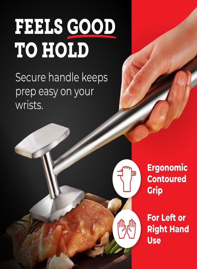Lightyear Meat Hammer 304 Stainless Steel Meat Tenderizer Tool, Kitchen Mallet for Cooking, Ice Cracking, Shellfish Prep, Crush Spices and Nuts with Ease - All Metal Food Hammer for Daily Use - Image 5