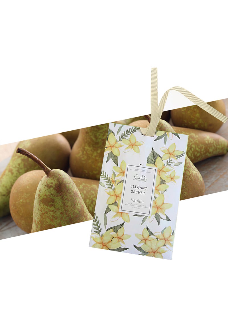 Elegant Sachet, Hanging Air Deodorizer Freshener Car Scent for Drawers, Wardrobes, Cars (Freesia)  - Image 1