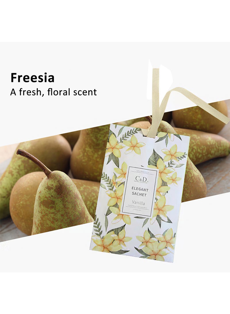 Elegant Sachet, Hanging Air Deodorizer Freshener Car Scent for Drawers, Wardrobes, Cars (Freesia)  - Image 2
