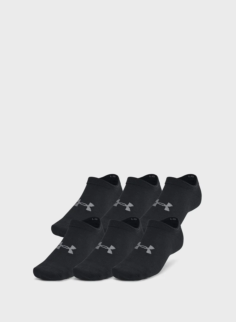 UNDER ARMOUR Unisex Essential No Show Socks (Pack Of 6)