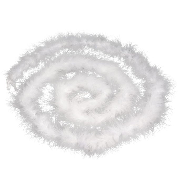 2 YARDS MARABOU FEATHER BOA FOR CRAFTS WEDDING PARTY HALLOWEEN COSTUME CHRISTMAS TREE DECORATION 20 GRAMS WHITE
