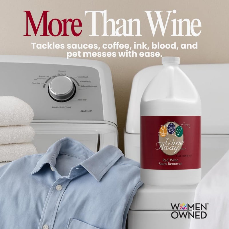 Wine Away Red Wine Stain Remover - Removes Wine Spots - Perfect Fabric Upholstery and Carpet Cleaner Spray Solution - Spray on Stain Wash and Resolve Laundry to Vanish Stain - Citrus Scent - 1 Gallon - Image 3
