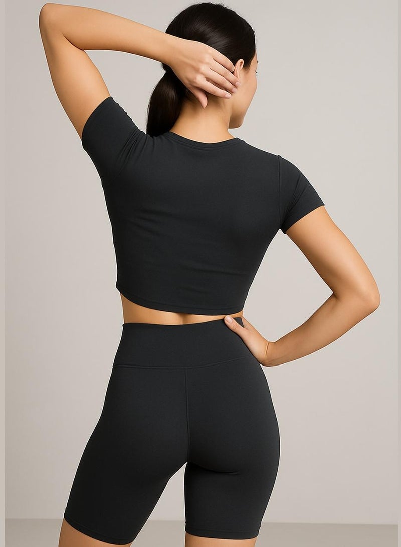 Moveletix Women's Short Sleeve Crop Top Buttery Soft - Image 3