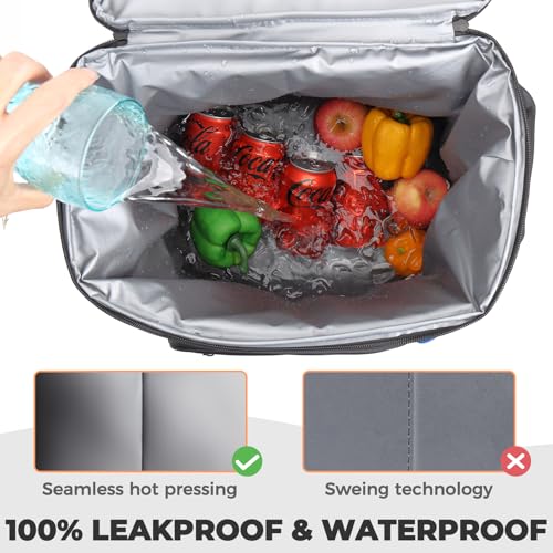 Heytrip Cooler Backpack 36 Cans Insulated Cooler Bag, Keep Freeze for 20 Hours, Waterproof & Leak-Proof Cooler with Multi-Compartments(White) - Image 4
