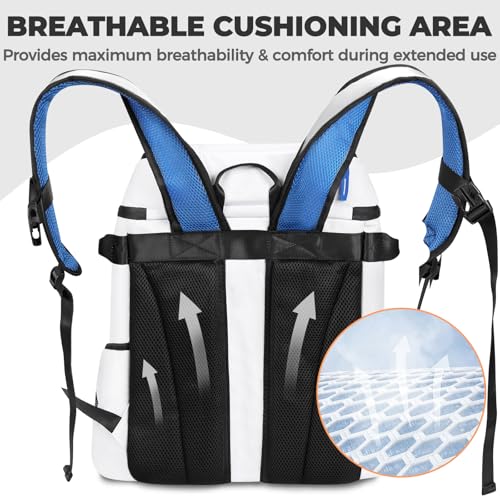 Heytrip Cooler Backpack 36 Cans Insulated Cooler Bag, Keep Freeze for 20 Hours, Waterproof & Leak-Proof Cooler with Multi-Compartments(White) - Image 3
