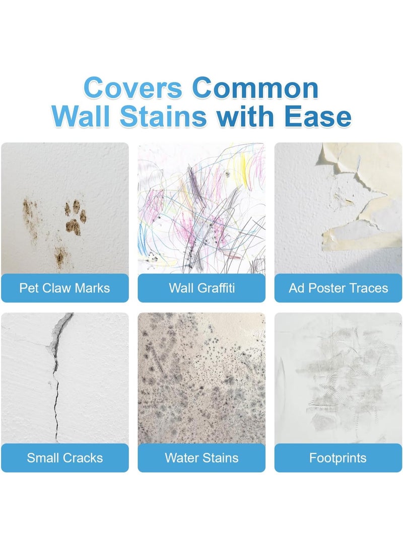 TP White Paint for Wall with Built-in Roller – Portable Wall Repair Paint for Quick Touch-Up & Cleaning – Water-Based, Low Odor, Ready-to-Use Small Roller for Stains, Cracks, Yellowing - Image 4