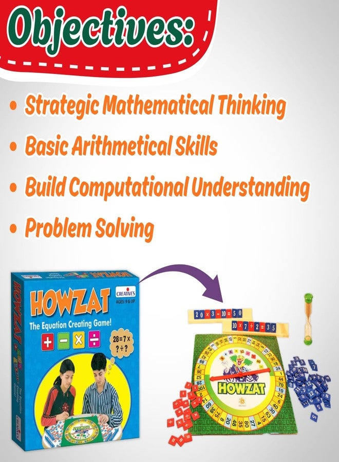 Creative's Creative’s Howzat| Equation Creating Board Game| Learn Fundamental Operations of Airthmetic (+, x, ÷) Basic Airthmetic Skills for Boys & Girls | Learning & Educational Board Games | Ages 9 & Up - Image 4