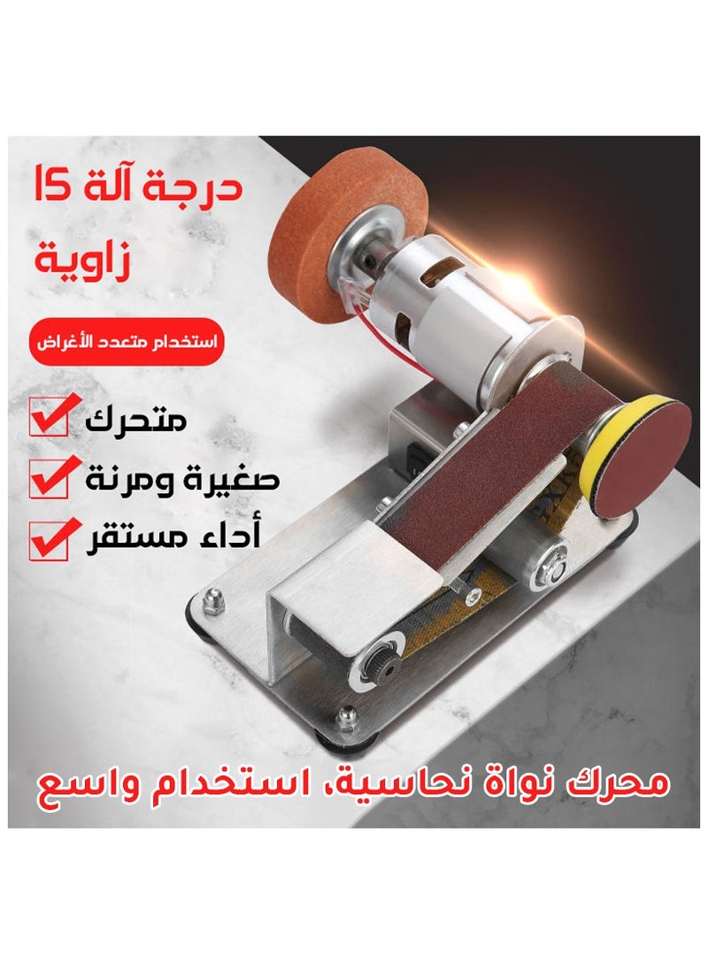 آلة الحزام الرملي الرأسي آلة الحزام الرملي الصغير DIY صقل وصقل آلة الحدادة طاولة القطع Ed  - Image 4