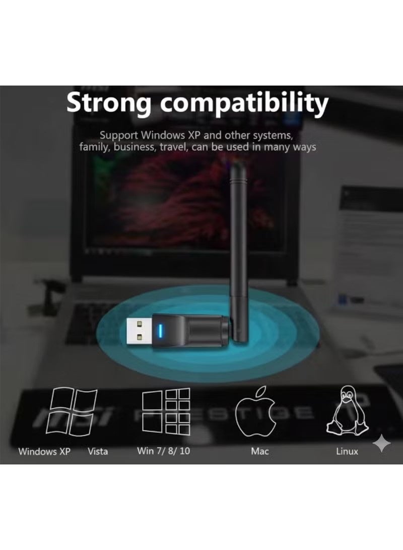 USB WiFi Adapter High-Performance 2.4G – 150Mbps Wireless Receiver for Smooth, Fast, and Stable Internet Connectivity - Image 2