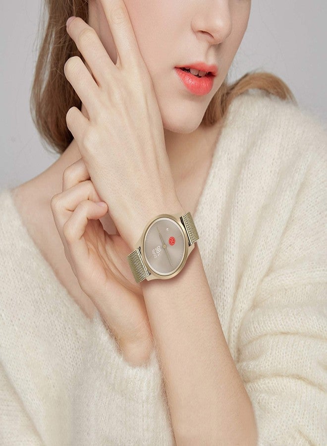 TRUMiRR Band for Garmin Vivomove HR/Venu Sq 2, 20mm Mesh Stainless Steel Watchband Bright Gold Strap for Garmin Vivoactive 6 5 3 / Vivomove 3 Luxe Style/Venu Sq/Venu 2 Plus - Image 5